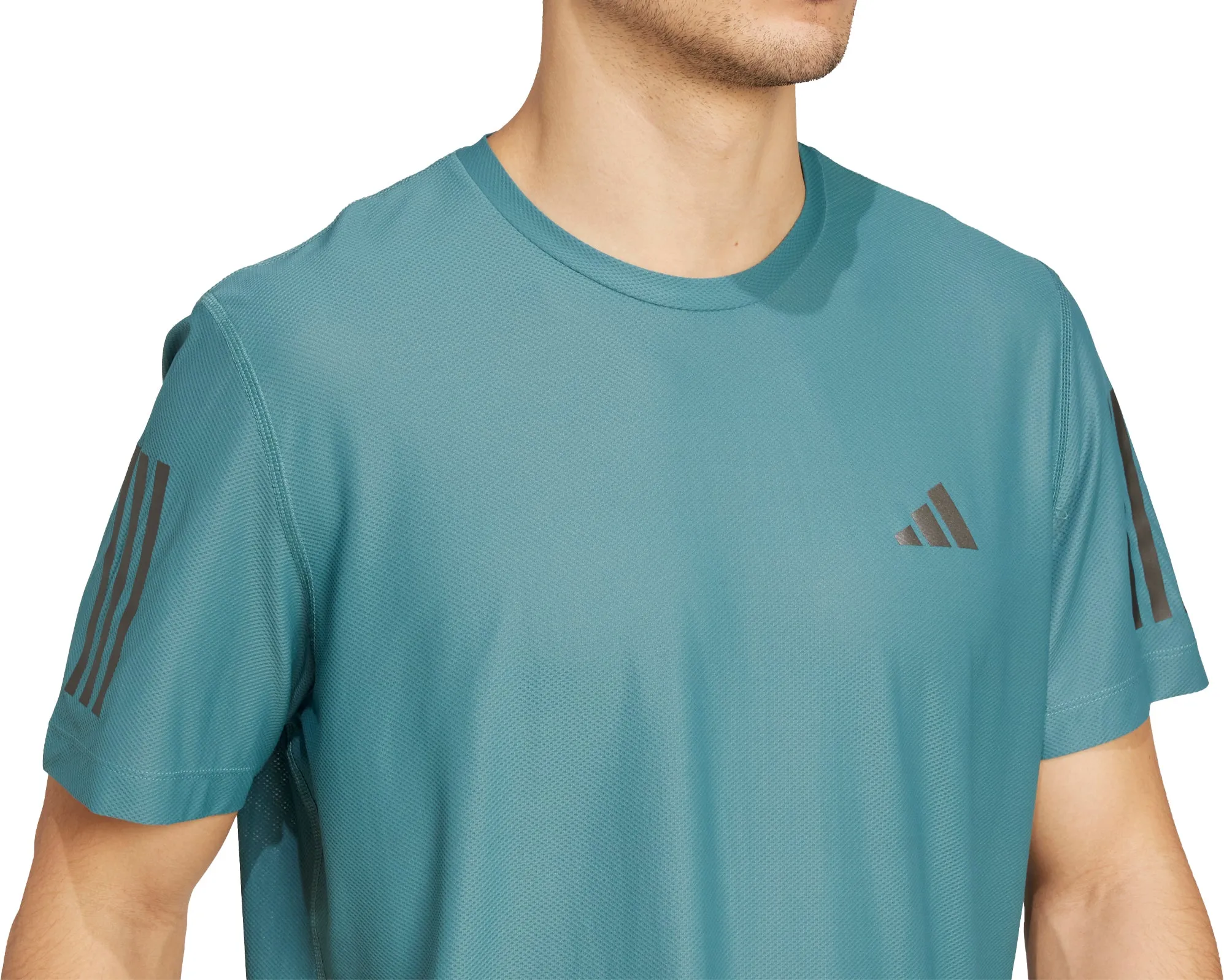 adidas Own The Run Short Sleeve Mens Running Top - Green EcoFriendly Dye