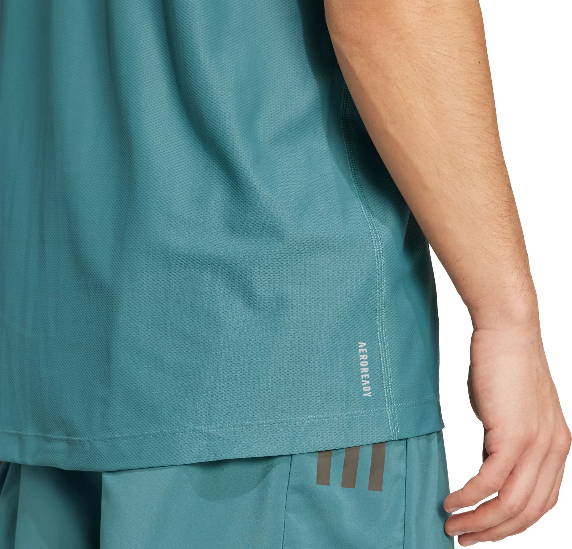 adidas Own The Run Short Sleeve Mens Running Top - Green Vegan