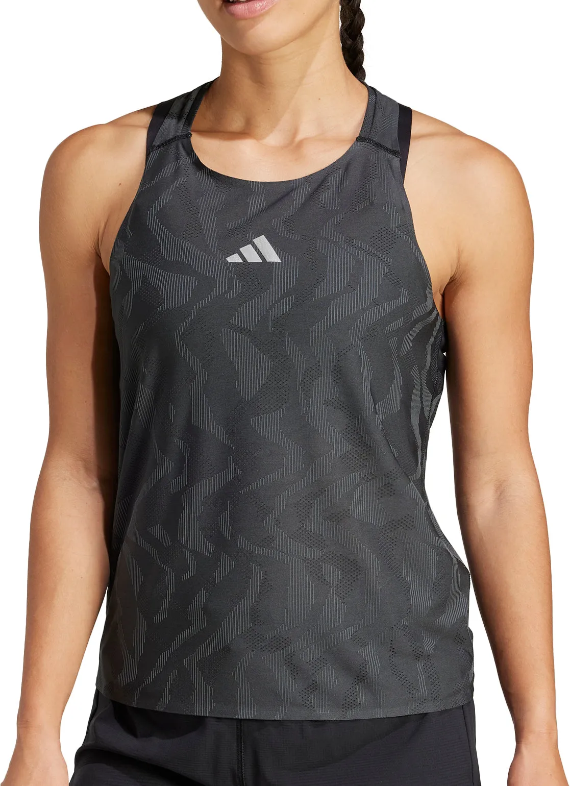 adidas Ultimate Engineered ClimaCool  Womens Running Vest Tank Top - Black Easygoing Design Low Impact Dye