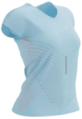 Comfy Layer Wear Compressport Performance Short Sleeve Womens Running Top - Blue