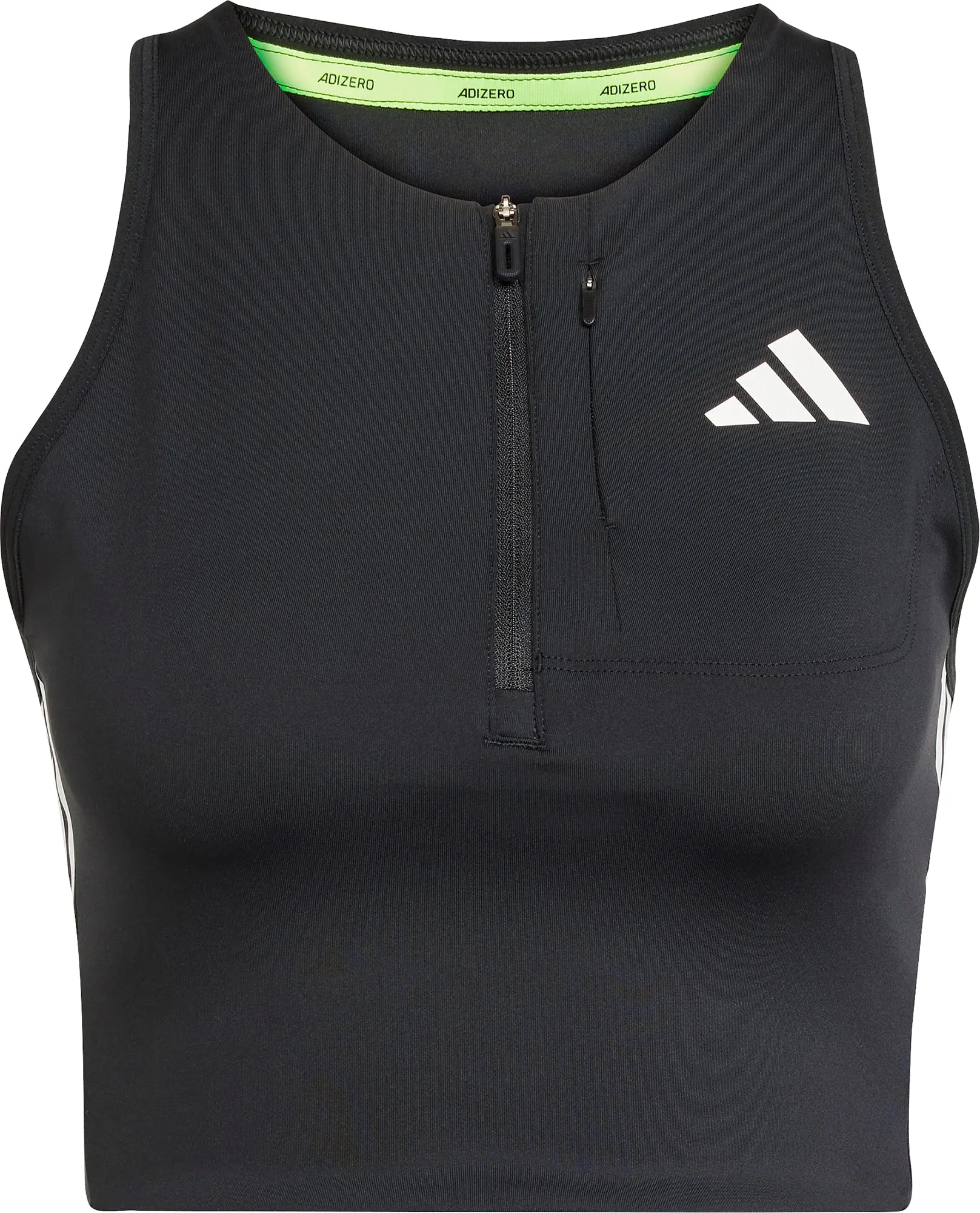 adidas Adizero Gel Pocket Womens Running Crop Top - Black Versatile Fashion Modern Comfort Style
