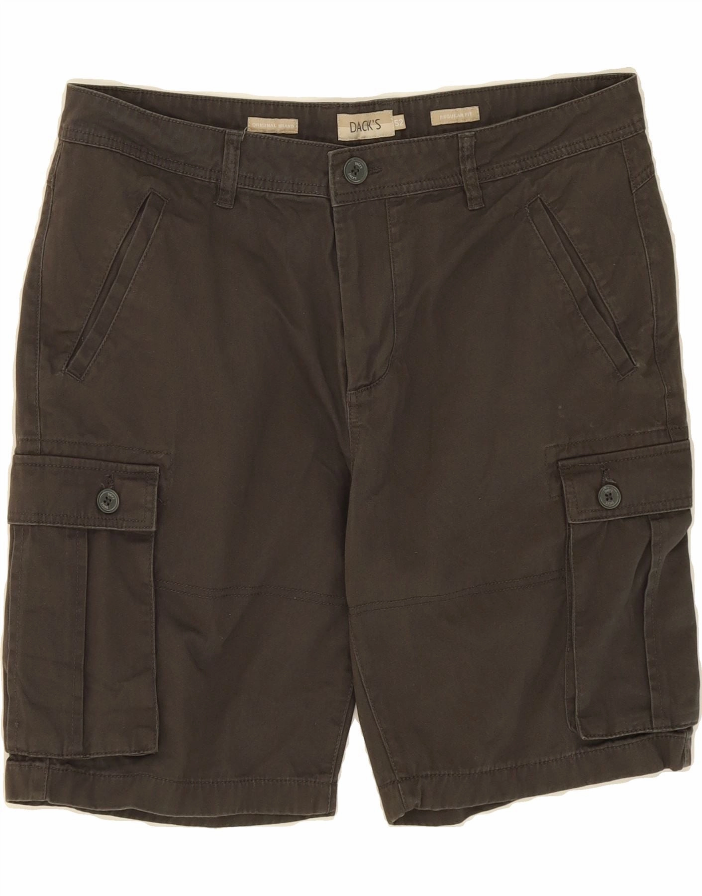 Weekend Ready DACK'S Mens Regular Fit Cargo Shorts IT 52 XL W36  Grey Cotton