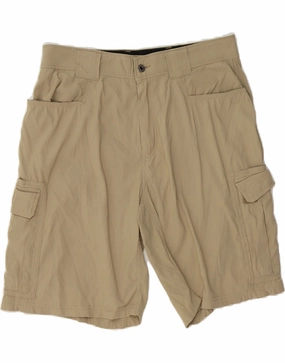 EDDIE BAUER Mens Cargo Shorts W34 Large Beige Nylon Chafe Resistant Seams Movement Ready