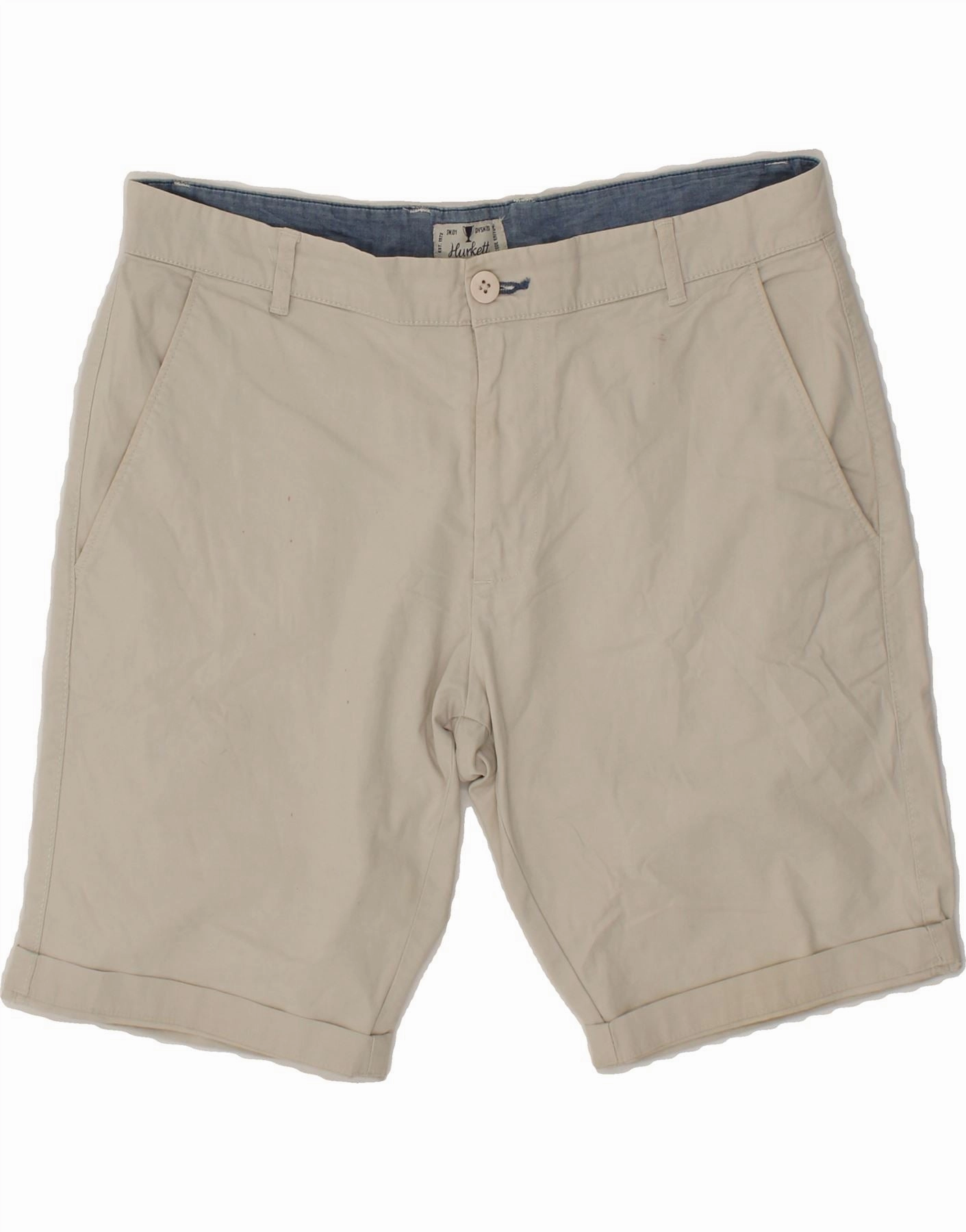 OVS Mens Chino Shorts IT 50 Large W34 Grey Cotton denim material EcoFriendlyMaterials