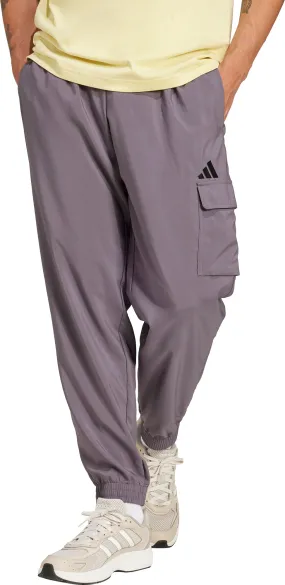 breathable panels EasyCareFabric adidas Essentials Small Logo Mens Cargo Pants - Grey