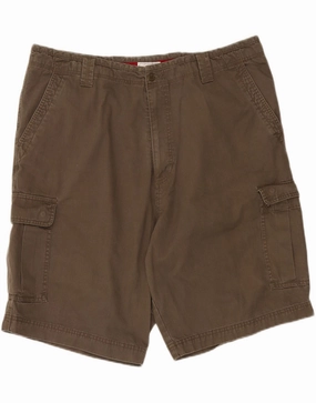 DOCKERS Mens Loose Fit Cargo Shorts  W42 2XL Brown Cotton Seamless Edge Design beachy vibe