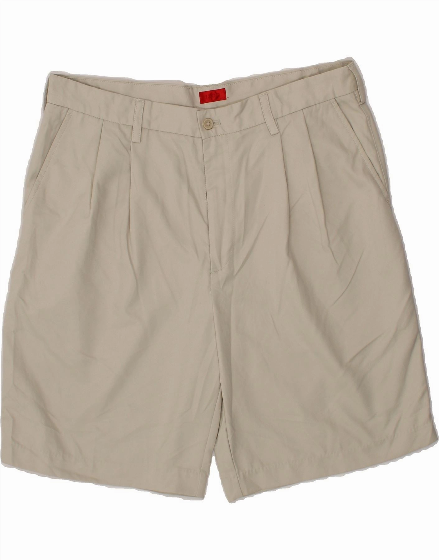 Body Flex IZOD Mens Pegged Chino Shorts W38 XL  Beige Polyester