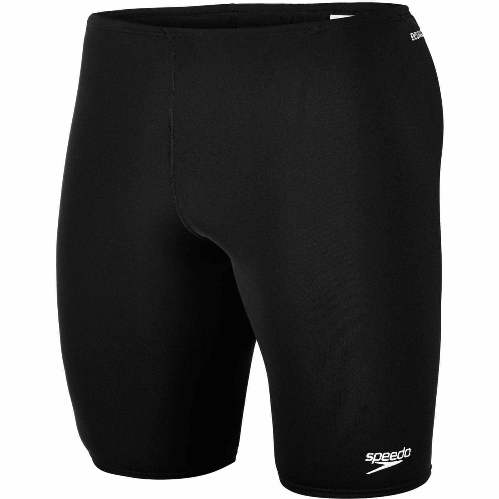 Speedo Endurance Plus Mens Jammer Swim Shorts - Black Non Abrasive Zipper Neutral Tone Trims