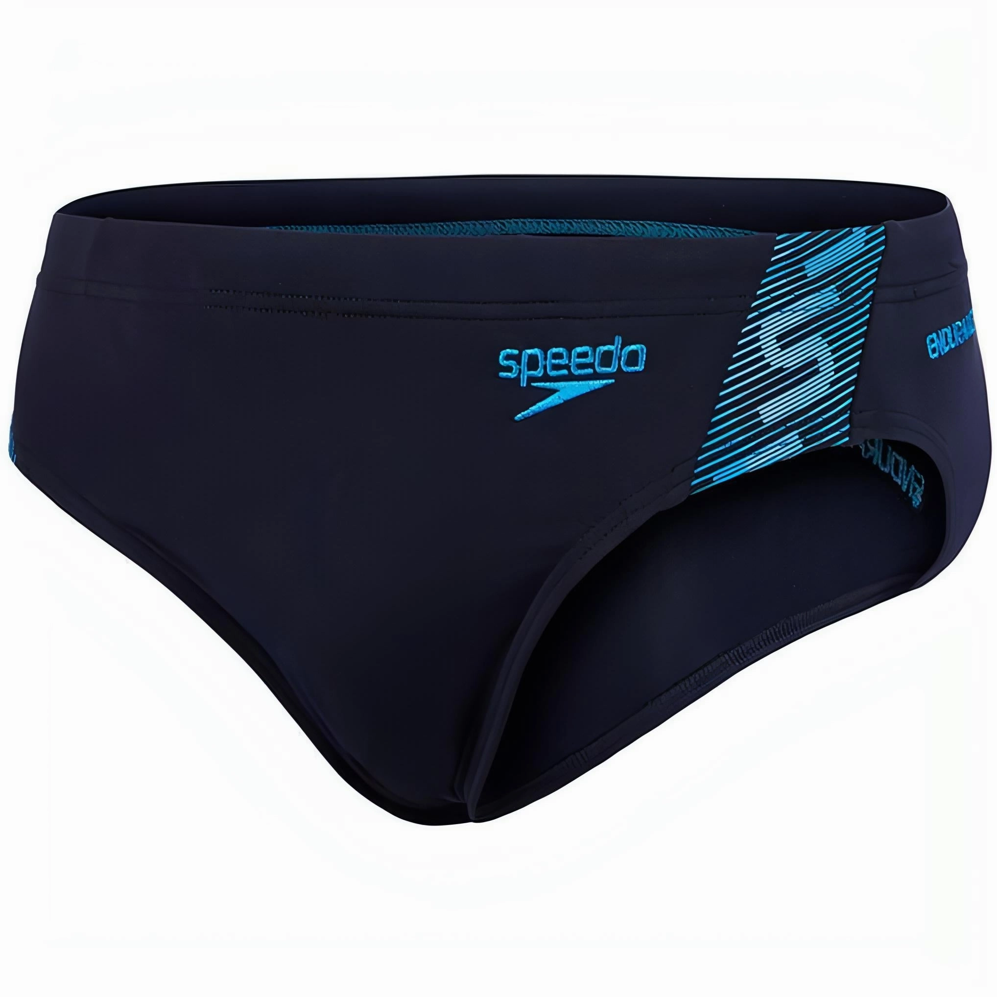 Relaxed-Vibe Glide Free Shoulder Padding Speedo Monogram 7cm Mens Swim Brief - Navy