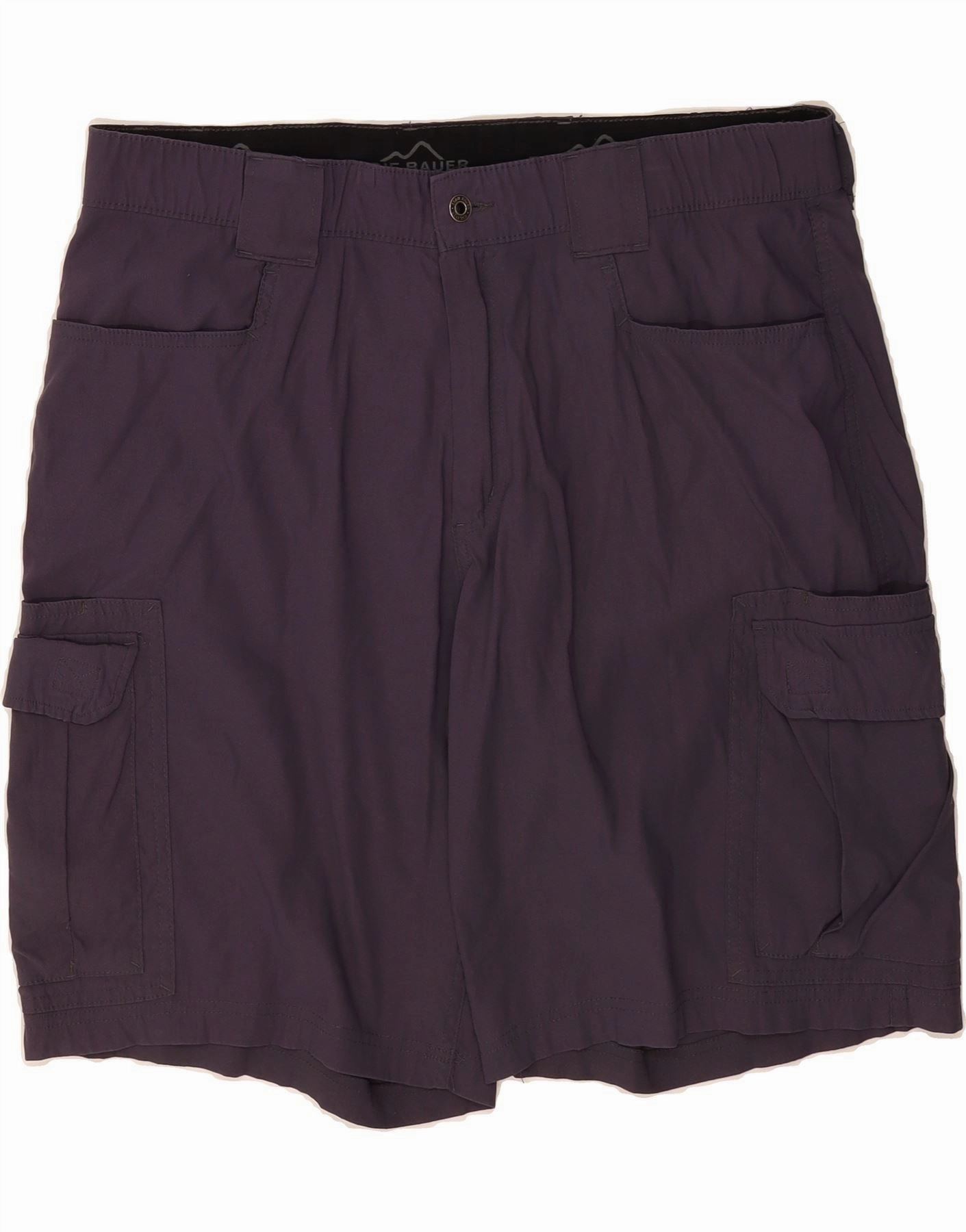 button fly EDDIE BAUER Mens Cargo Shorts W38 XL Purple Nylon