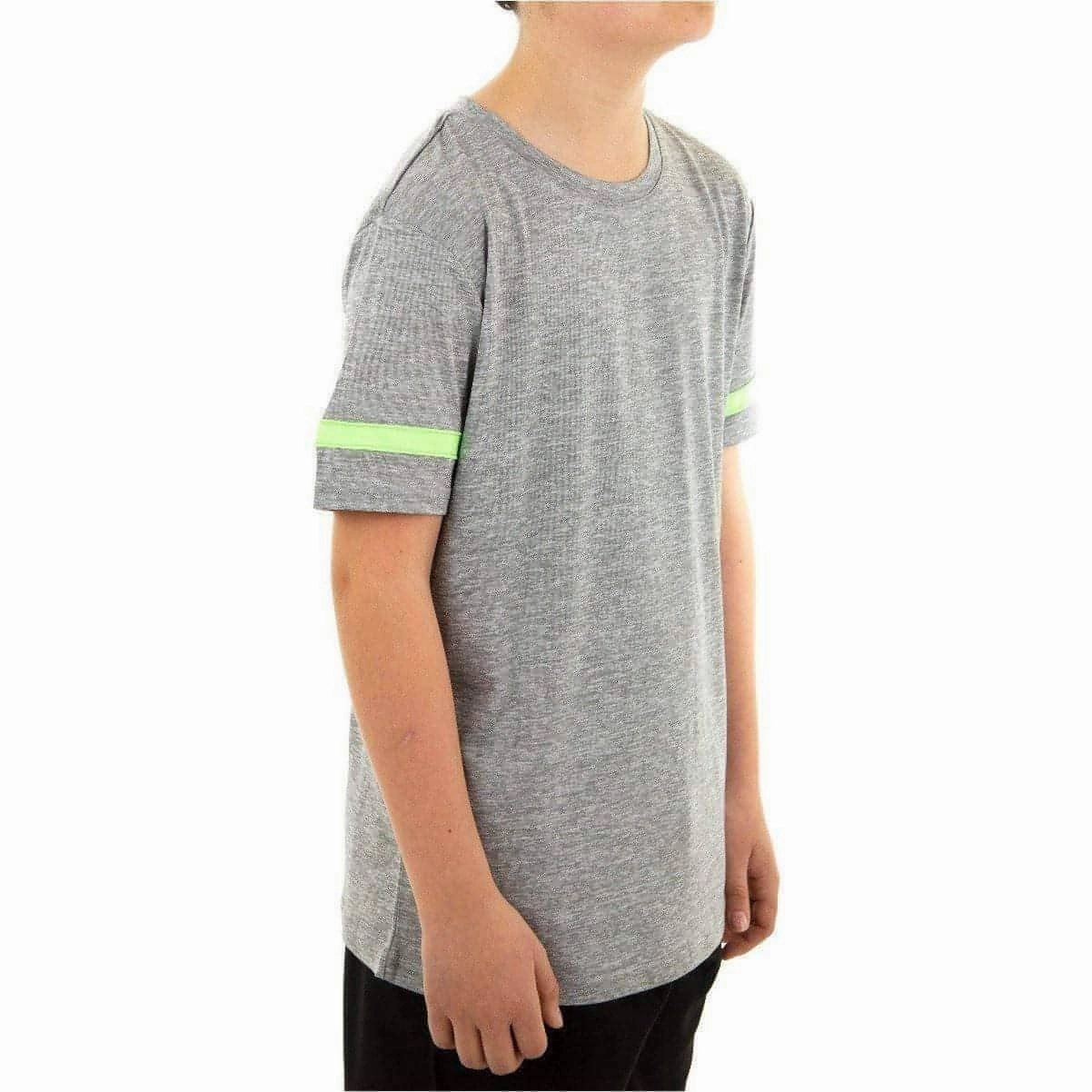 More Mile Marl Boys Short Sleeve Running Top - Grey Light Casual Wear