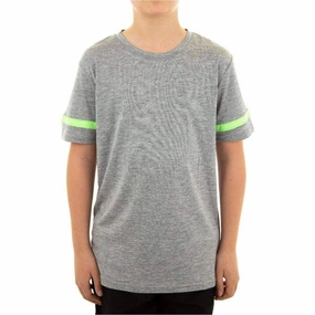 Non Toxic Materials More Mile Marl Boys Short Sleeve Running Top - Grey