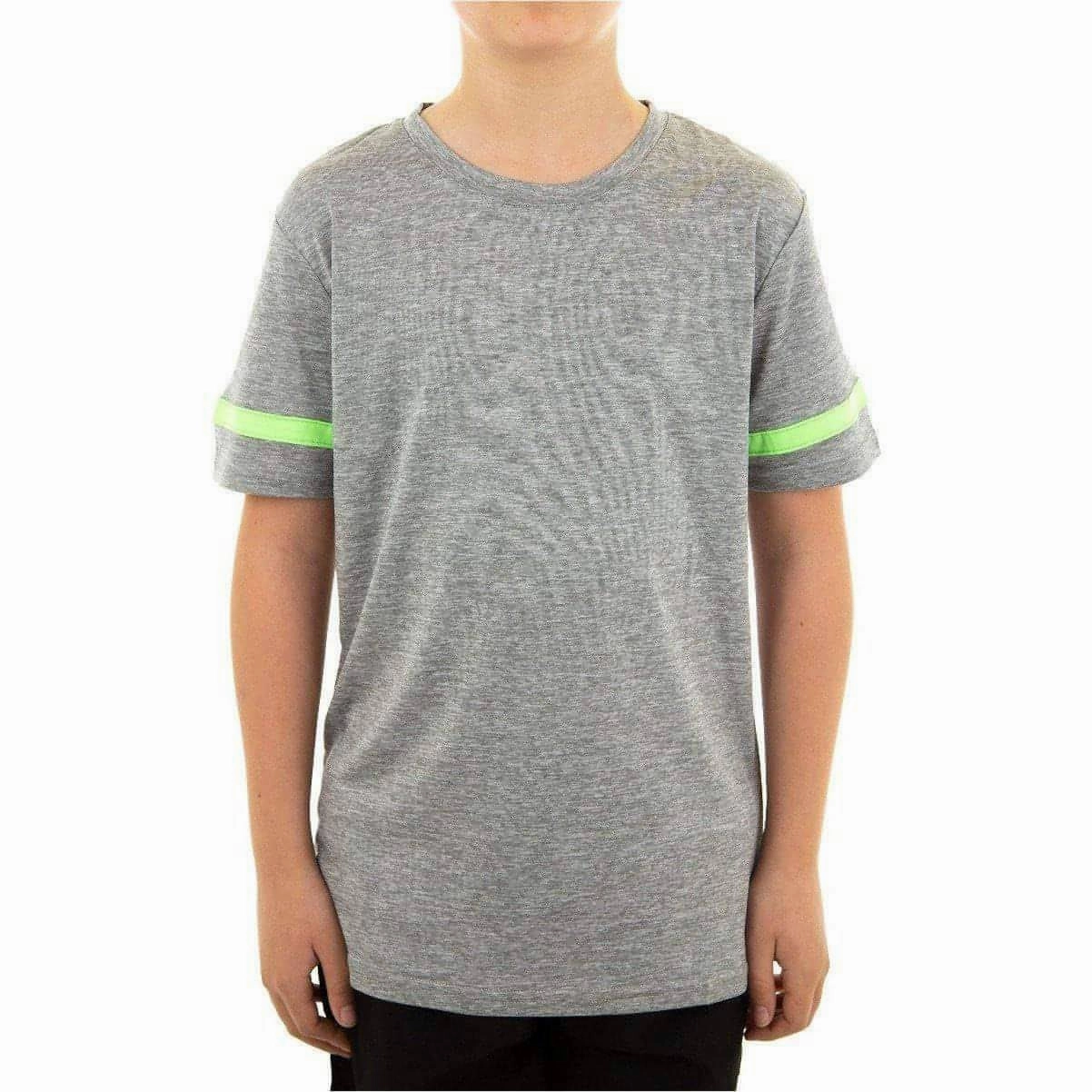 Non Toxic Materials More Mile Marl Boys Short Sleeve Running Top - Grey