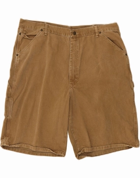 WRANGLER Mens Denim Shorts W42 2XL Brown Cotton Multi Panel Construction Non Slip Inner Grip