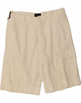 Urban Fashion TRUSSARDI Mens Cargo Shorts IT 52 XL W34  Off White Cotton