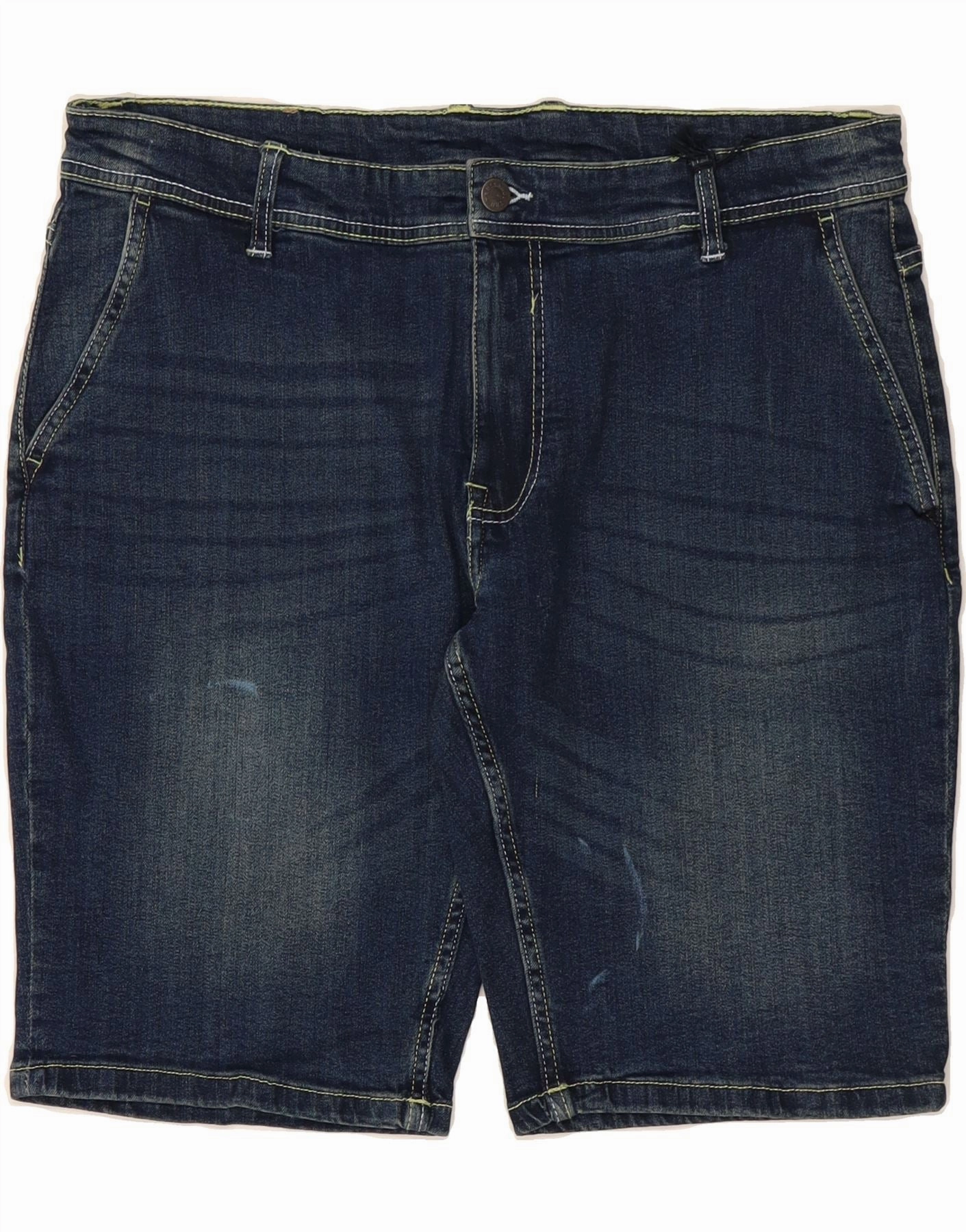 Static Resistant Fibers TRUSSARDI Mens Denim Shorts W38 XL Navy Blue Cotton