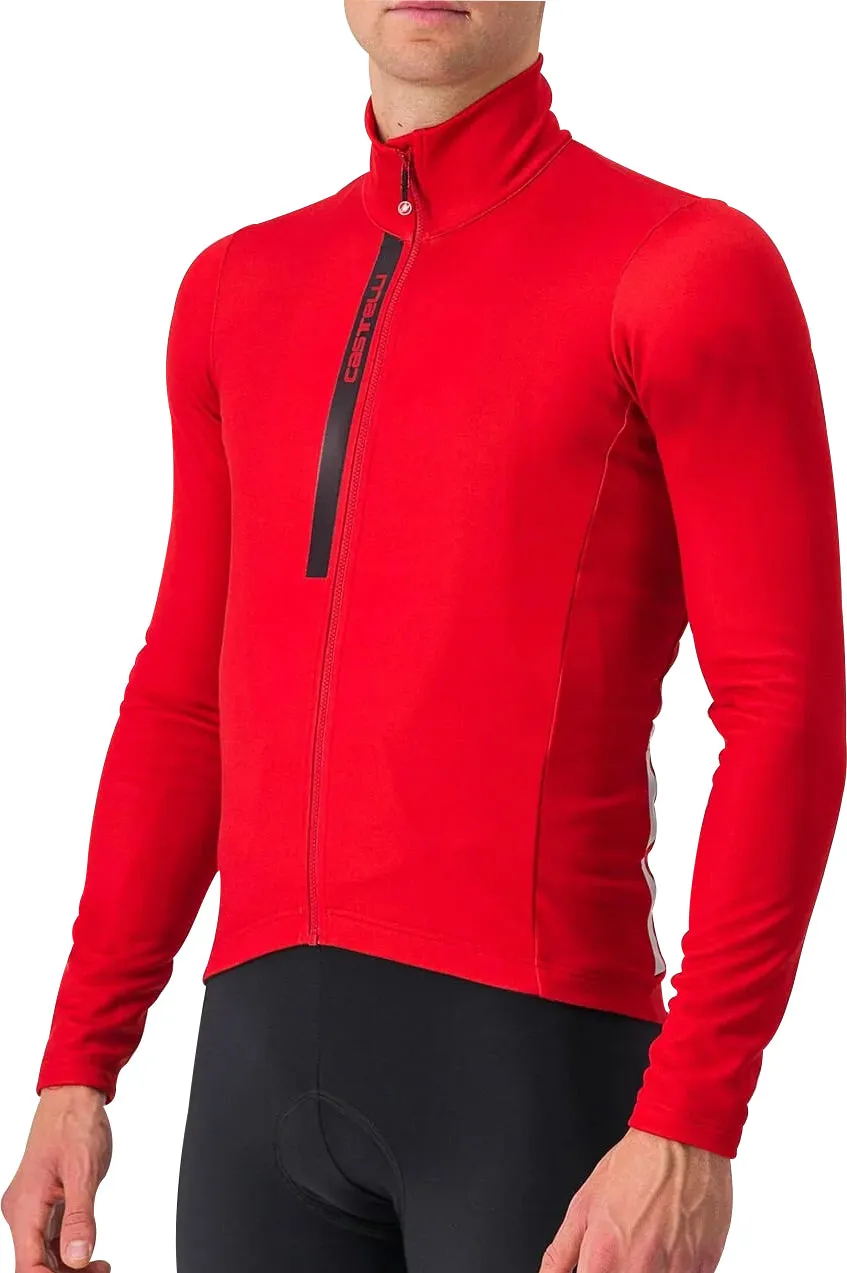 MoistureWicking Technology vacation wear Castelli Entrata Thermal Long Sleeve Mens Cycling Jersey - Red