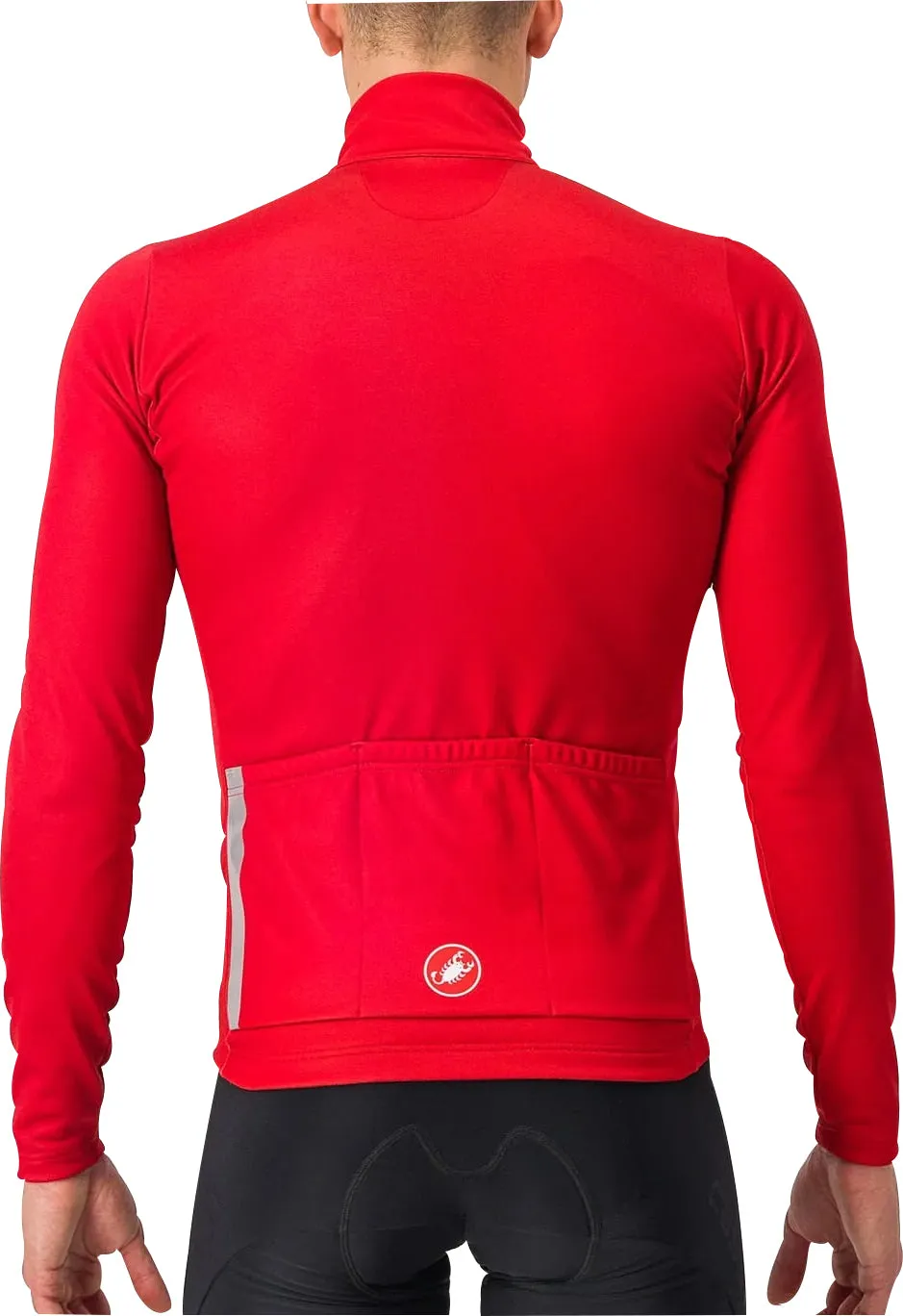 oversized but not shapeless Castelli Entrata Thermal Long Sleeve Mens Cycling Jersey - Red