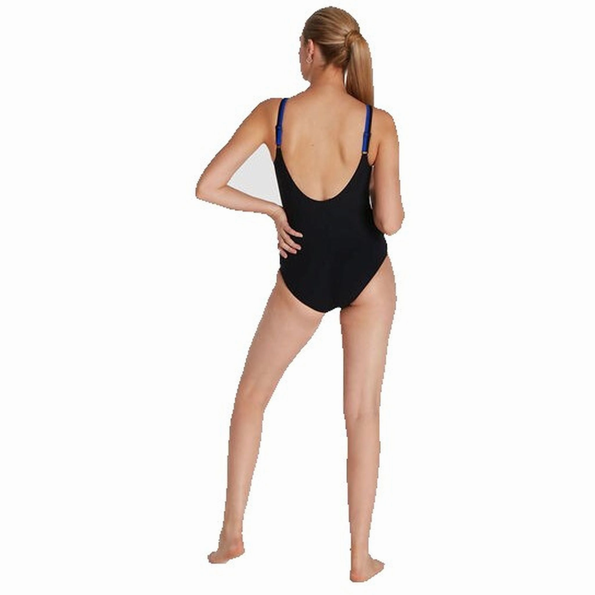 Speedo Womens Contourluxe Solid Shaping One Piece Low Profile Zipper