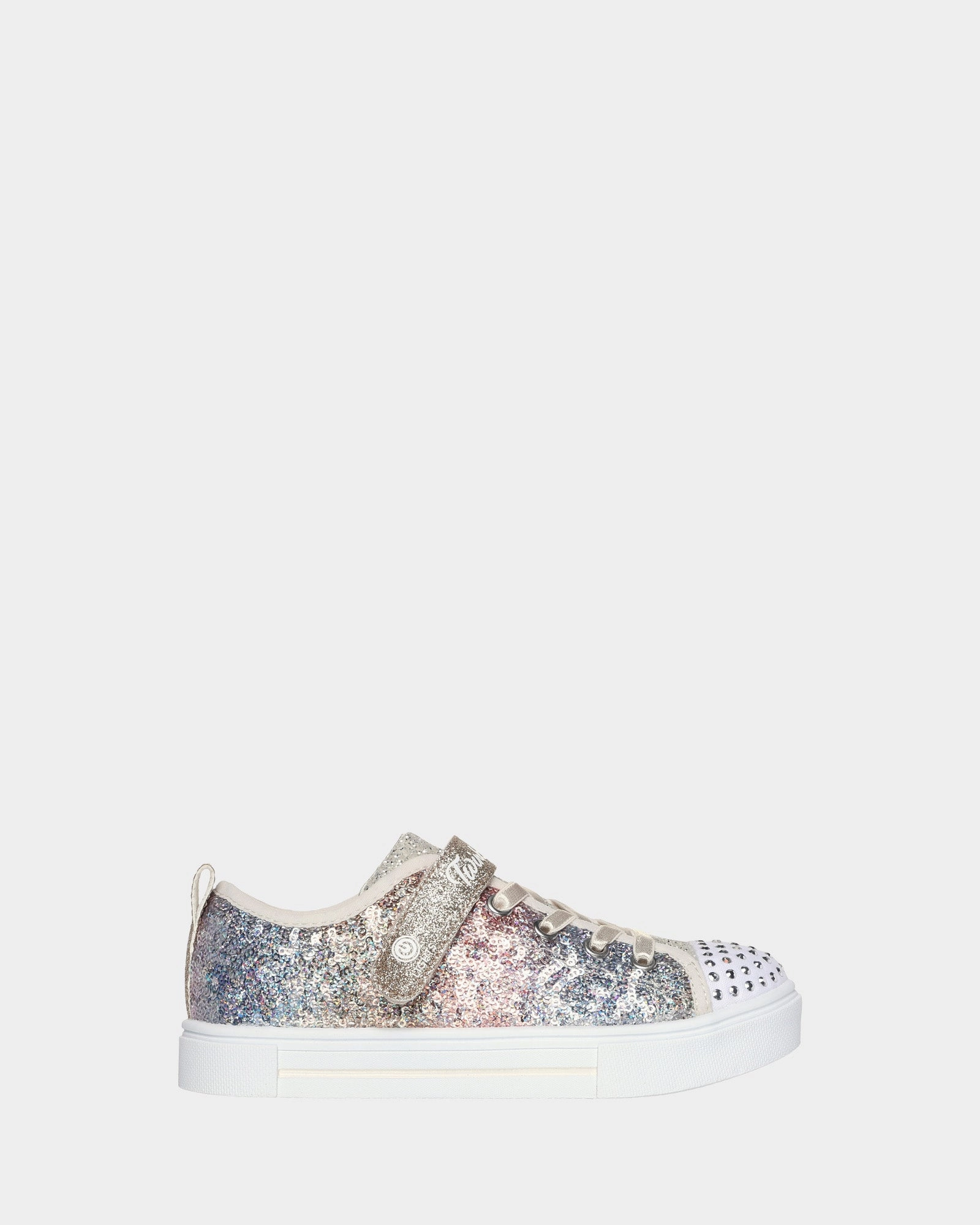 Twinkle Toes Sequin Flash Youth Silver/Gold Glitter Impact Diffusion Plate Asymmetric Lacing