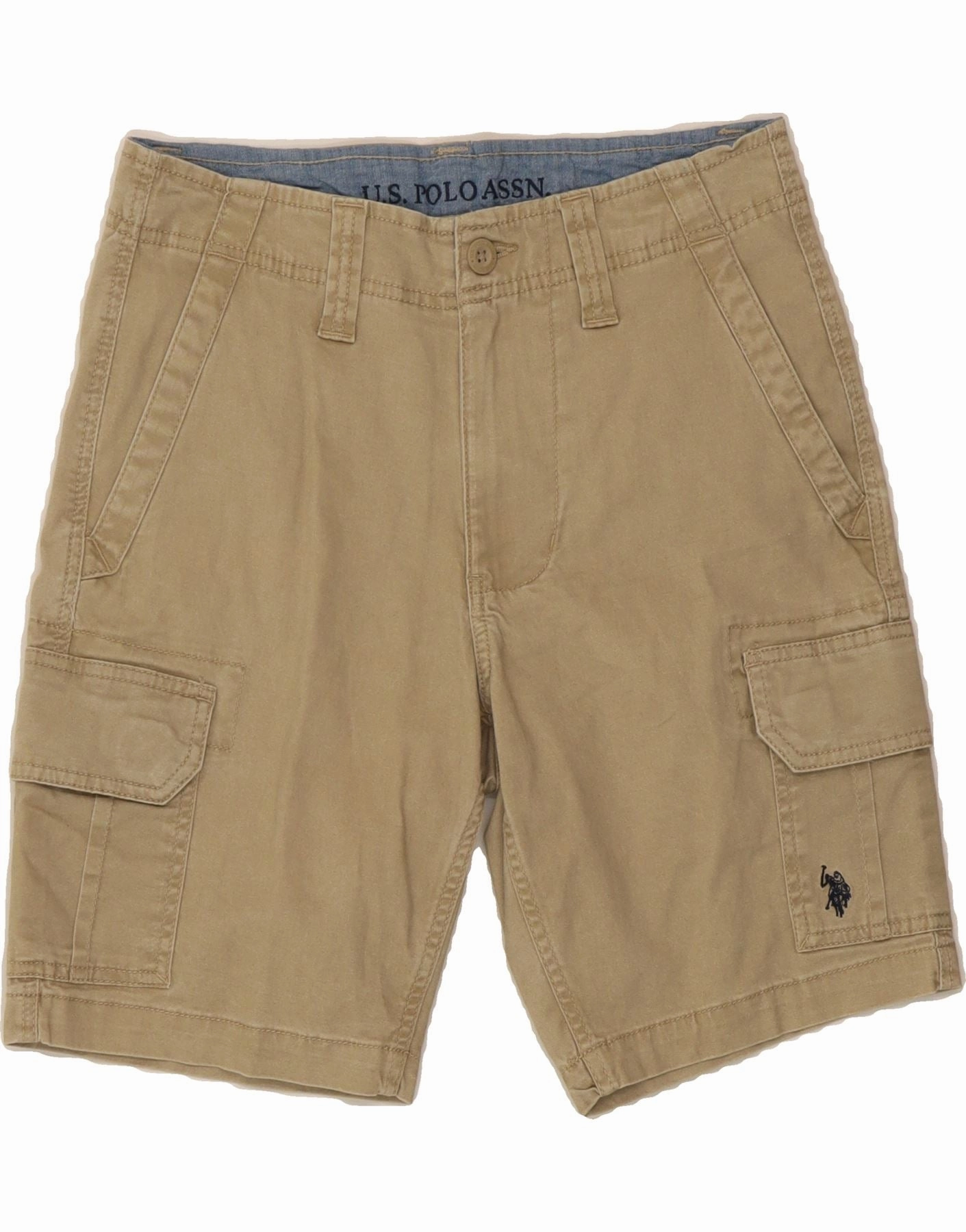 Breathable fabric quick dry U.S. POLO ASSN. Mens Cargo Shorts W30 Medium Beige Cotton