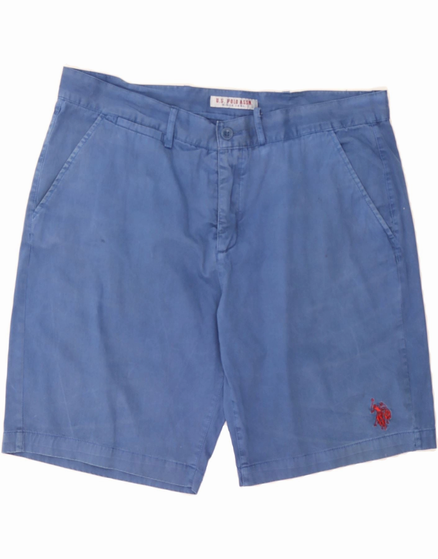 U.S. POLO ASSN. Mens Chino Shorts W36 Large Blue Breathable Performance Fit