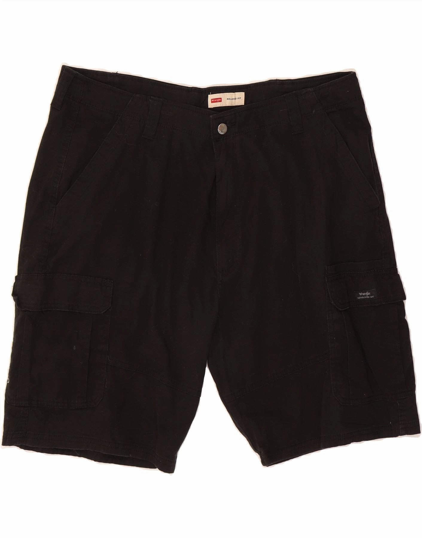 WRANGLER Mens Relaxed Fit Cargo Shorts US 10 Large W40 Black Cotton Daily Essential outdoor concert style