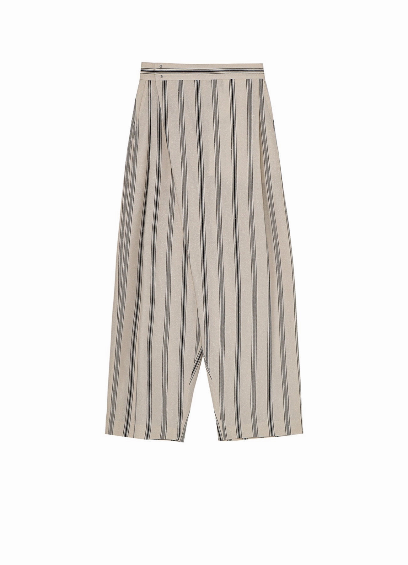 HARD TWISTED STRIPE PLEATED PANTS Body-Hugging Fit