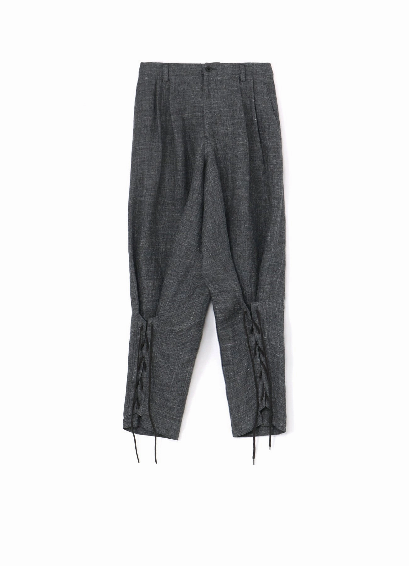 LINEN TWEED LACE UP HEM PANTS TearResistantPanels