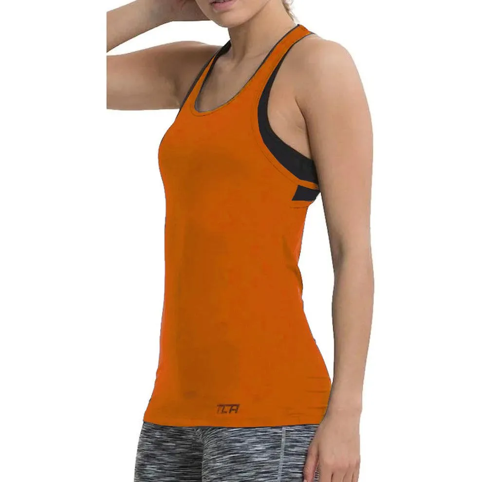Active Fashion TCA Tech Racerback Womens Running Vest Tank Top - Orange