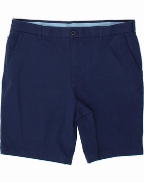 IZOD Mens Chino Shorts W38 XL Navy Blue Cotton Relaxed Motion Breathable Comfort