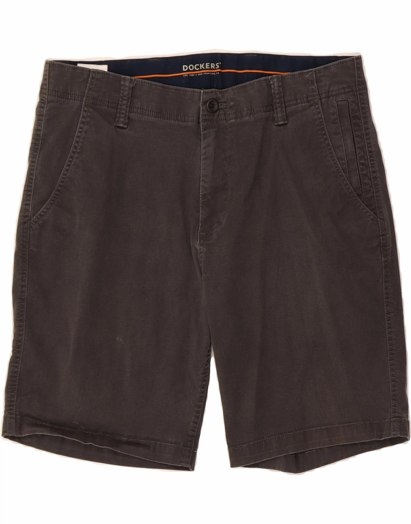 DOCKERS Mens Casual Shorts W34 Large Grey Cotton Abrasion Resistant Hem Sweat Wicking Fabric