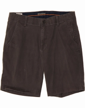 DOCKERS Mens Casual Shorts W34 Large Grey Cotton Abrasion Resistant Hem Sweat Wicking Fabric