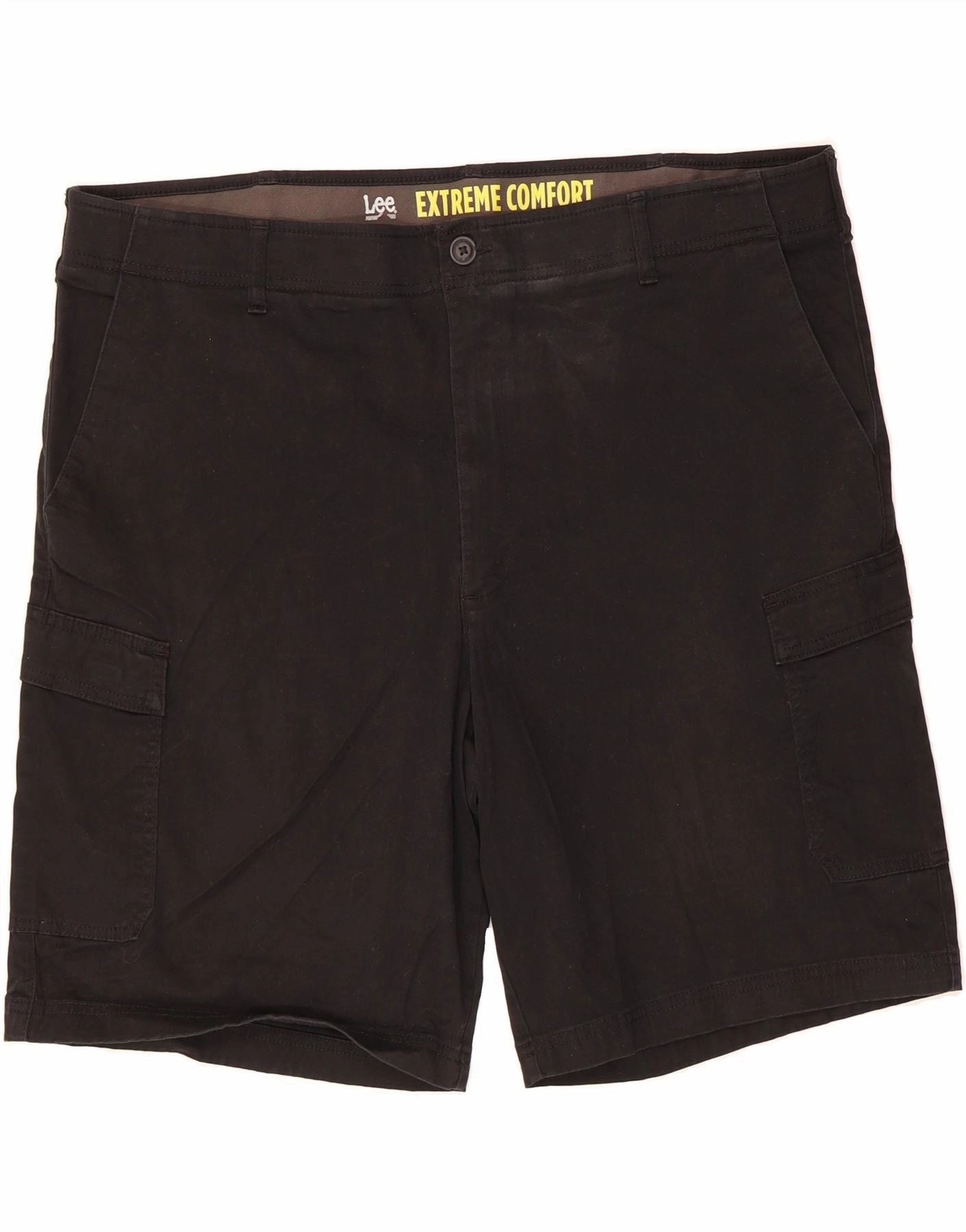 adult clothing Tear Resistant Fabric LEE Mens Extreme Motion Cargo Shorts W46 3XL Black Cotton