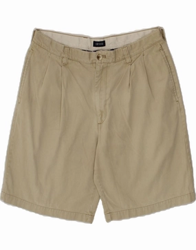 IZOD Mens Pegged Chino Shorts W33 Medium Beige Cotton Eco Friendly Dye BreathableWebbing