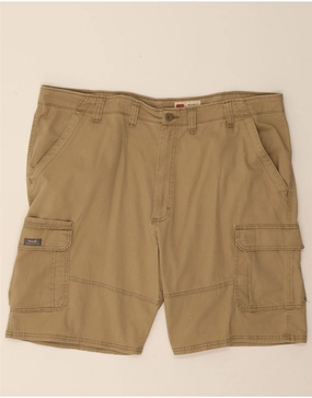 skateboarding outfit Breathable Performance Fit WRANGLER Mens Relaxed Fit Cargo Shorts W44 2XL Beige Cotton