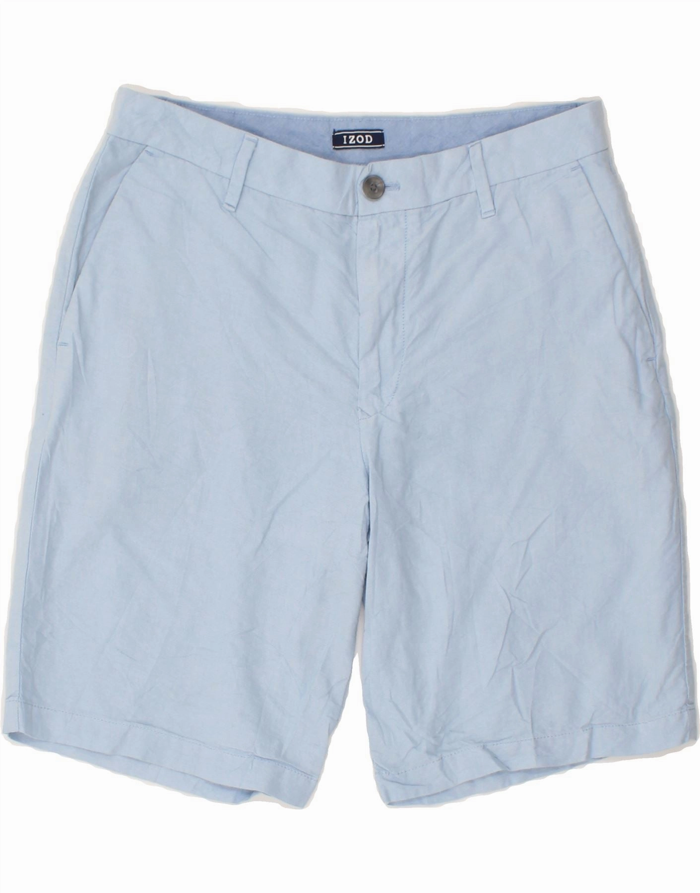 IZOD Mens Chino Shorts W30 Medium  Blue Cotton Functional Fit