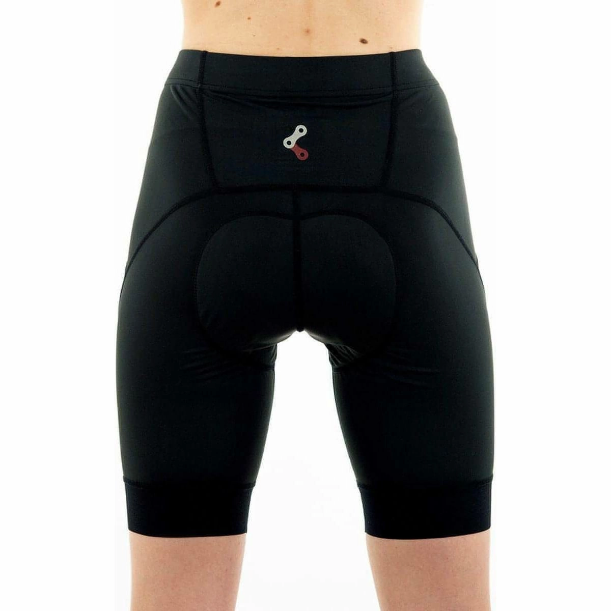 ribbed texture Body Motion Link Ride Womens Cycling Shorts - Black