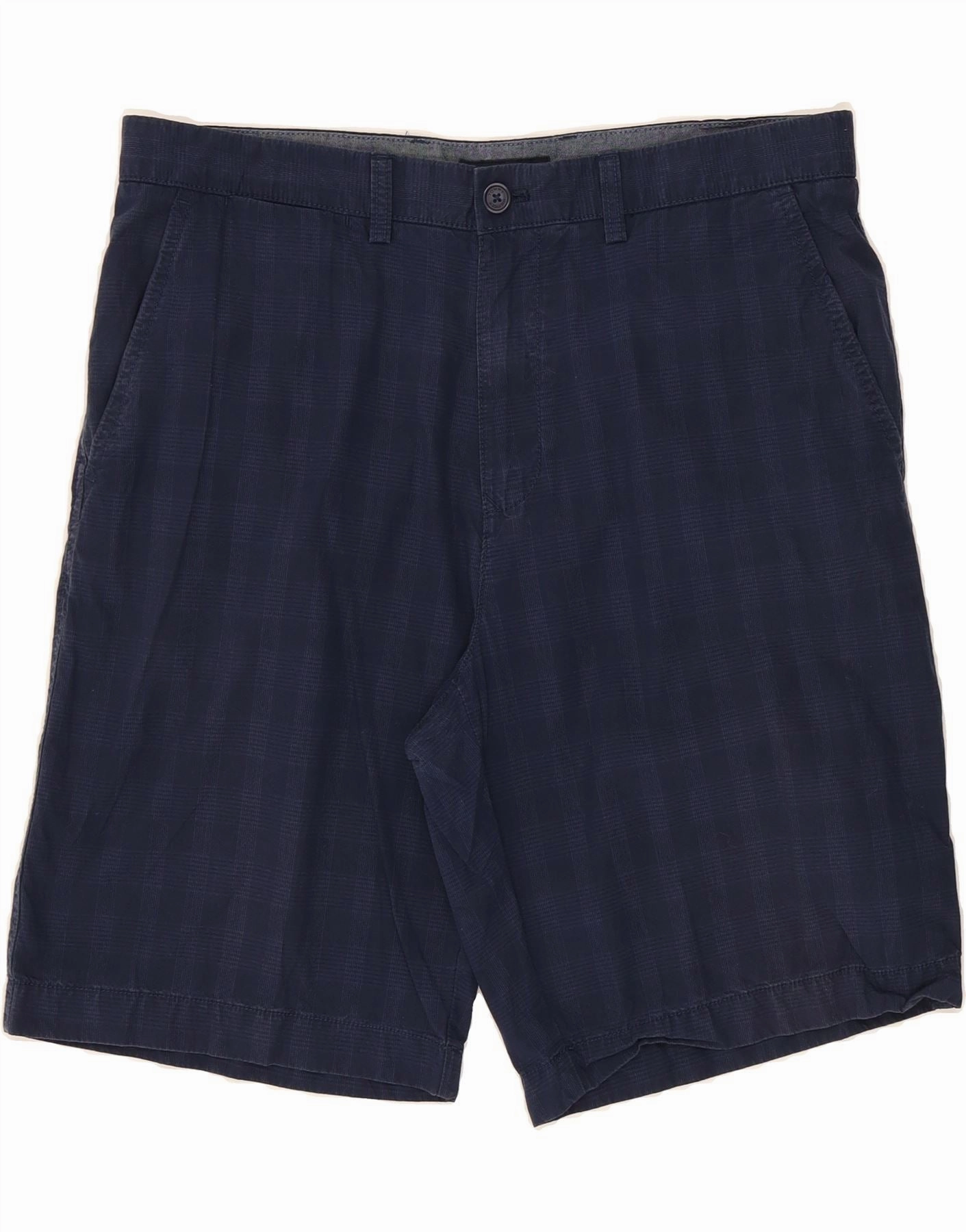 TOMMY HILFIGER Mens Chino Shorts W36 Large  Navy Blue Check Cotton Outdoor Adventure