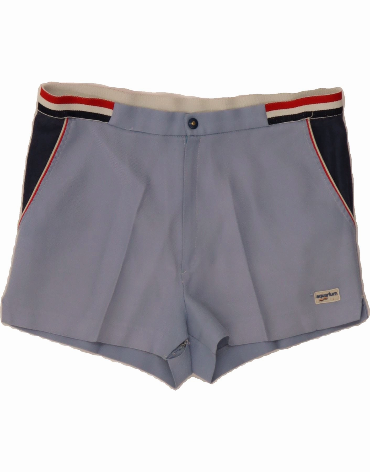 VINTAGE Mens Chino Shorts W34 Large  Blue Colourblock Warehouse Work Quick Fit Design