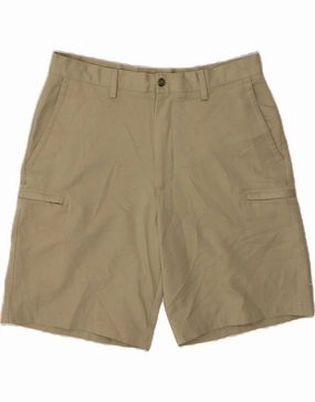 IZOD Mens Cargo Shorts W34 Large  Beige Polyester Weekend Wear Noise Free Fabric