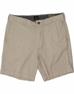 J. CREW Mens Stretch Chino Shorts W32 Medium Grey Cotton Lightweight Feel
