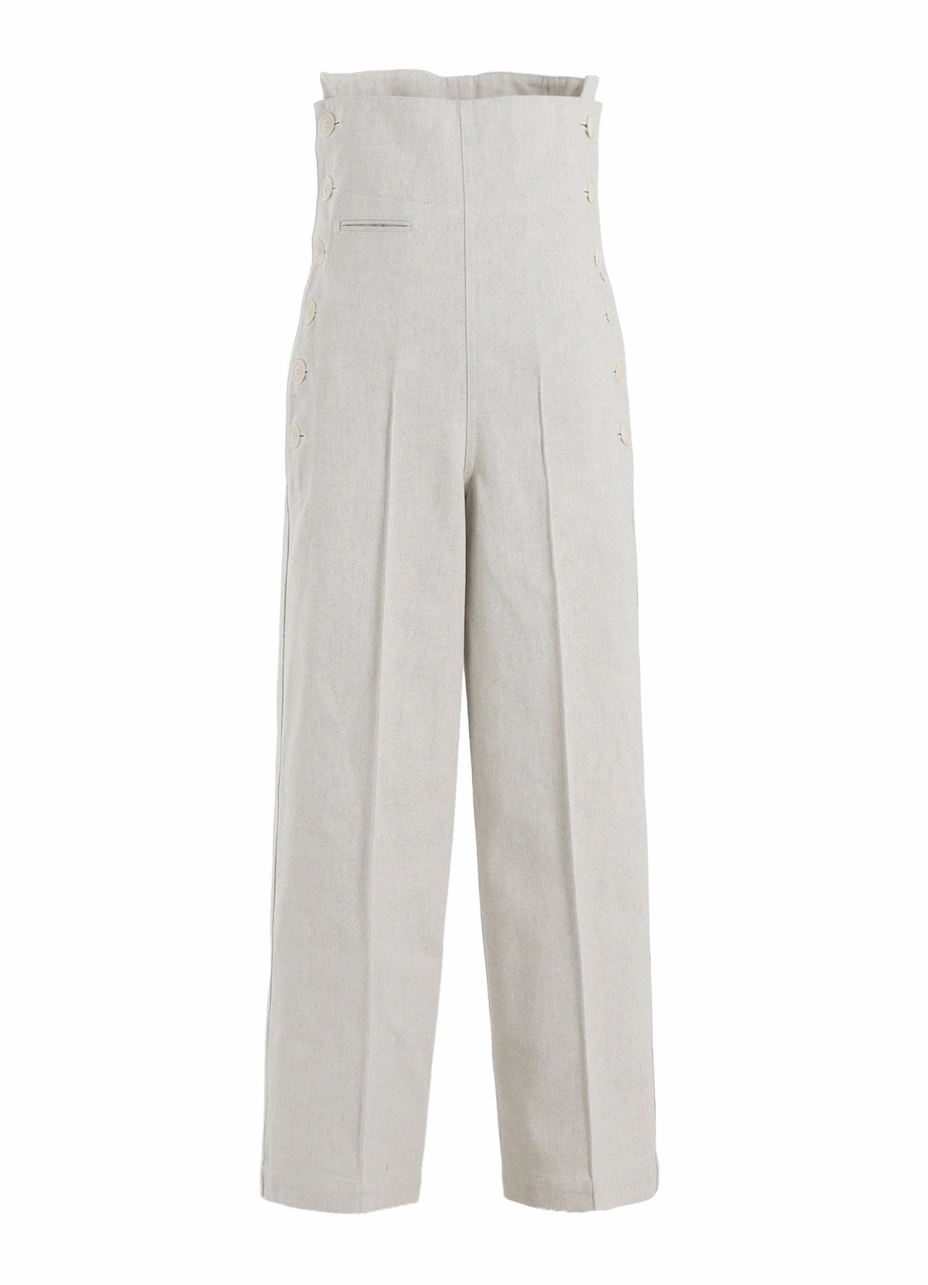 Reflective Trim Options Comfy All-Day UNEVEN YARN DENIM SIDE OPEN PANTS