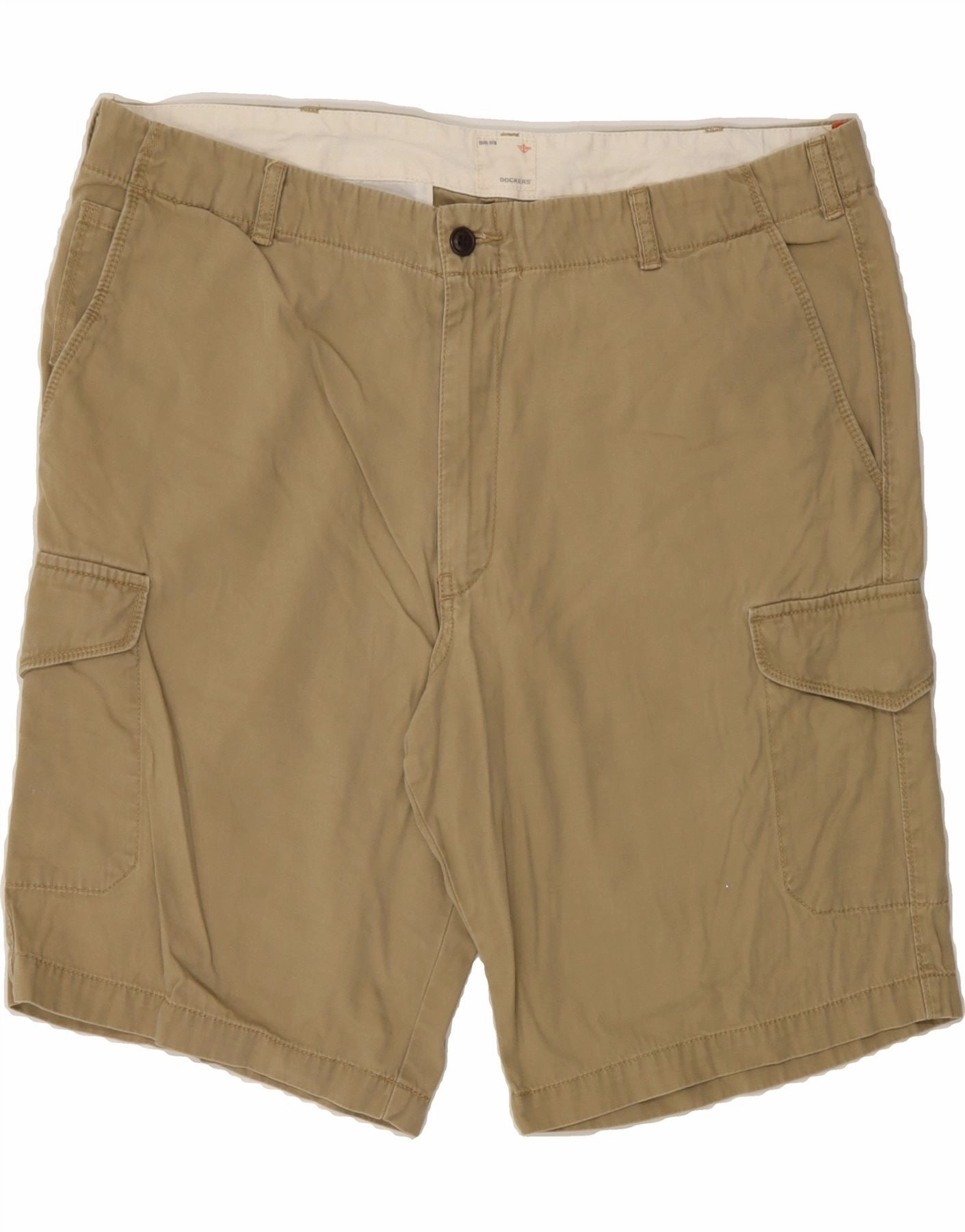 DOCKERS Mens Cargo Shorts W40 XL Beige Cotton Easy Fit Design Soft Lining
