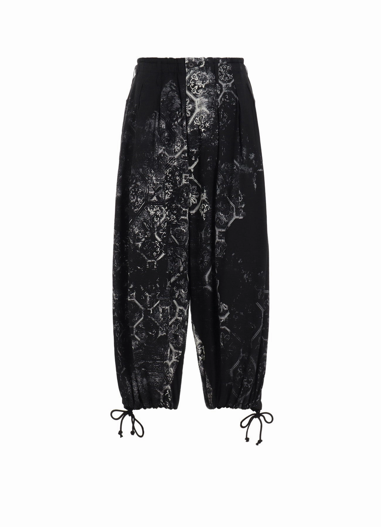 RAYON PRINT TILE PATTERN BALLOON PANTS Functional Layer Core Basic