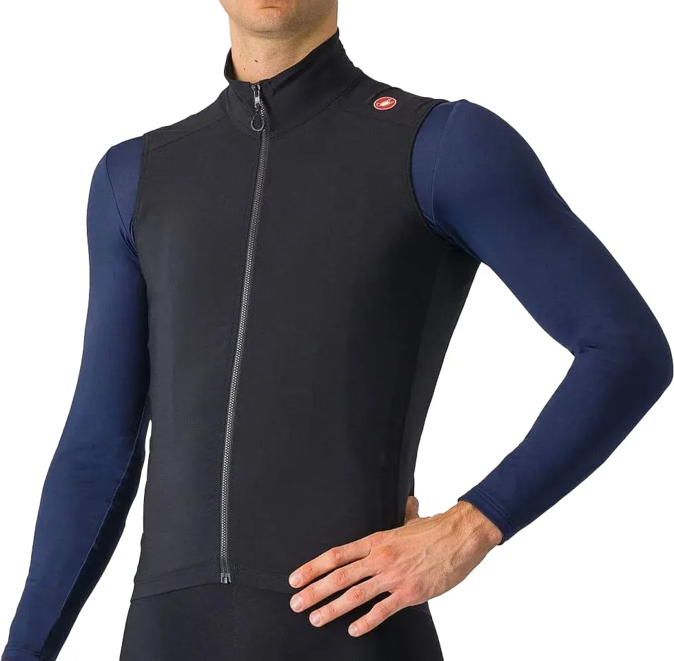 Castelli Espresso Mens Cycling Gilet - Black FleeceBacking Structured Warmth