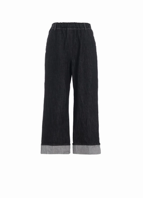 Pull-on style 11.5oz DENIM CUFFED HEM PANTS