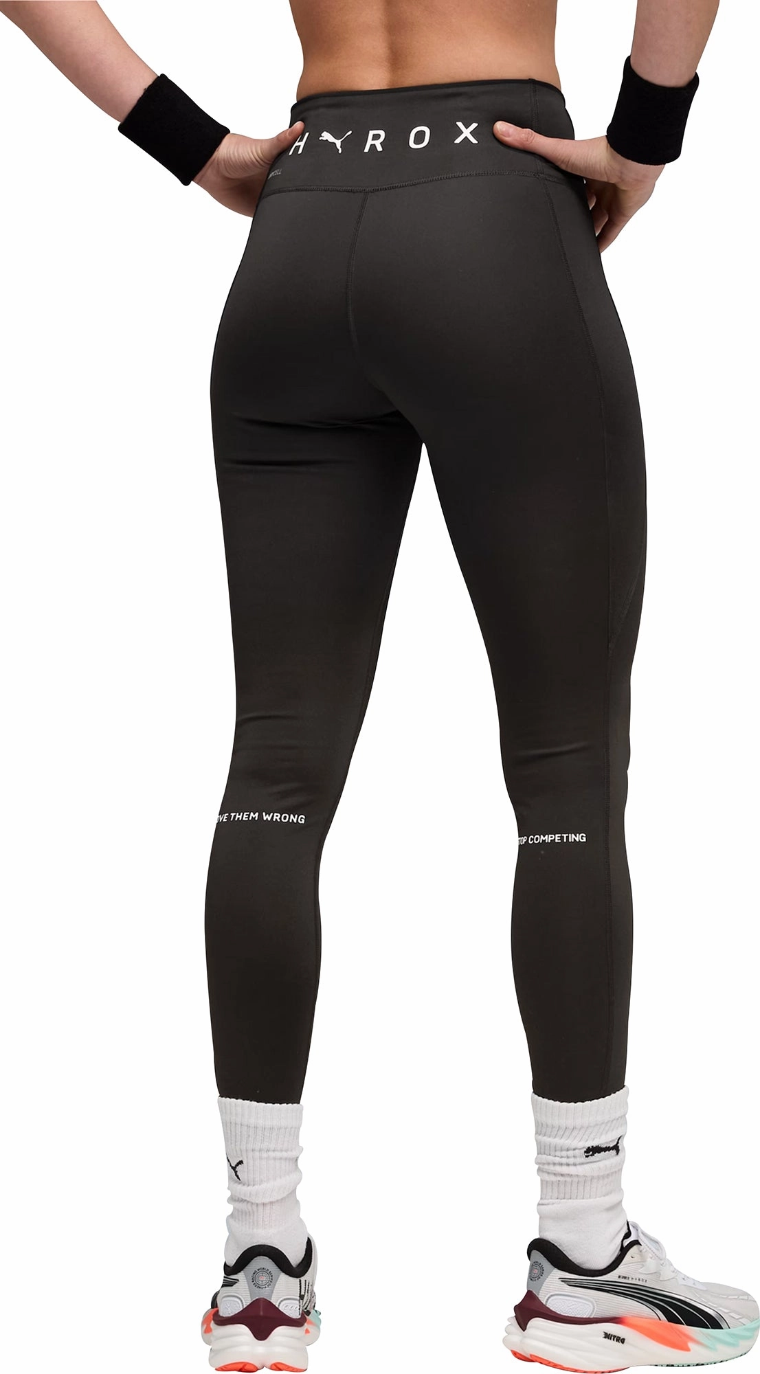 Smooth Waist Extra Soft Evening Walk Puma X HYROX Essential Womens Long Training Tights - Black
