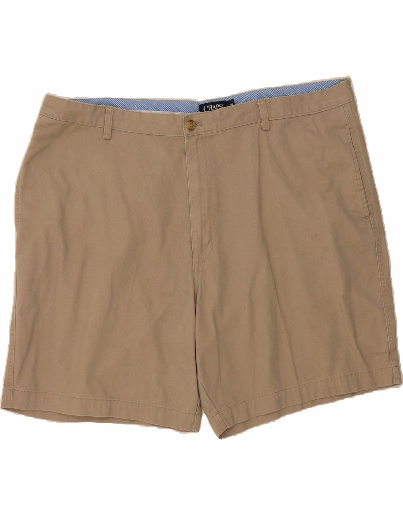Snag Free Zipper CHAPS Mens Chino Shorts W46 3XL Beige Cotton