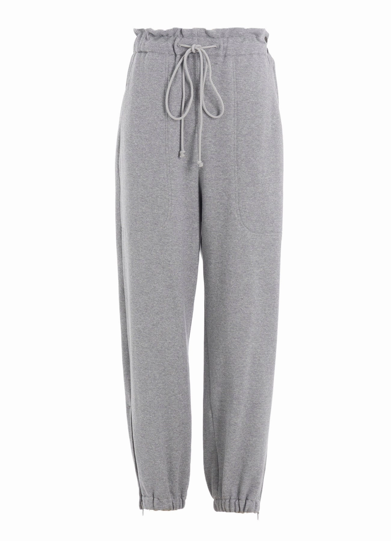 Sporty Style Flared bottom HEAVY FLEECE ELASTIC WAIST/HEM PANTS